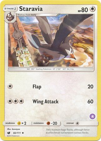 Staravia (82/111) (Deck Exclusive #4) [Sun & Moon: Trainer Kit - Alolan Sandslash] | Gear Gaming Bentonville