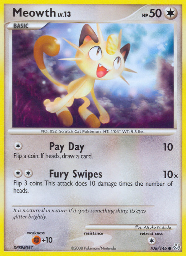 Meowth (106/146) [Diamond & Pearl: Legends Awakened] | Gear Gaming Bentonville