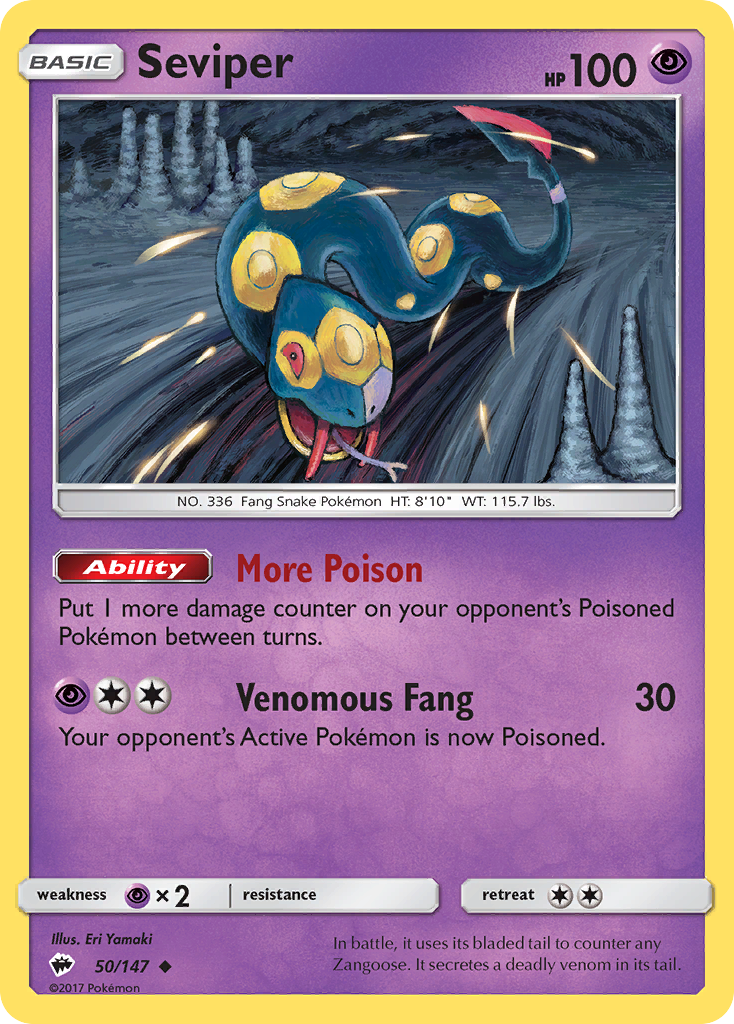 Seviper (50/147) [Sun & Moon: Burning Shadows] | Gear Gaming Bentonville