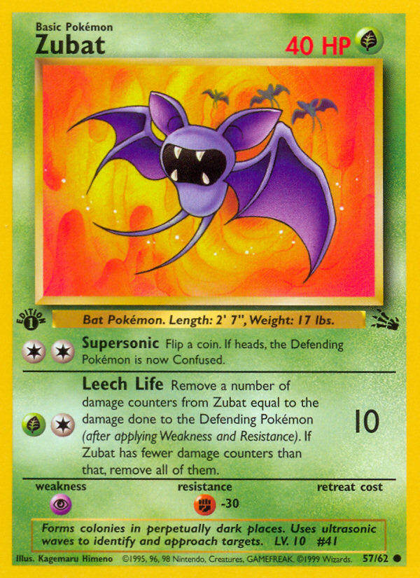 Zubat (57/62) [Fossil 1st Edition] | Gear Gaming Bentonville