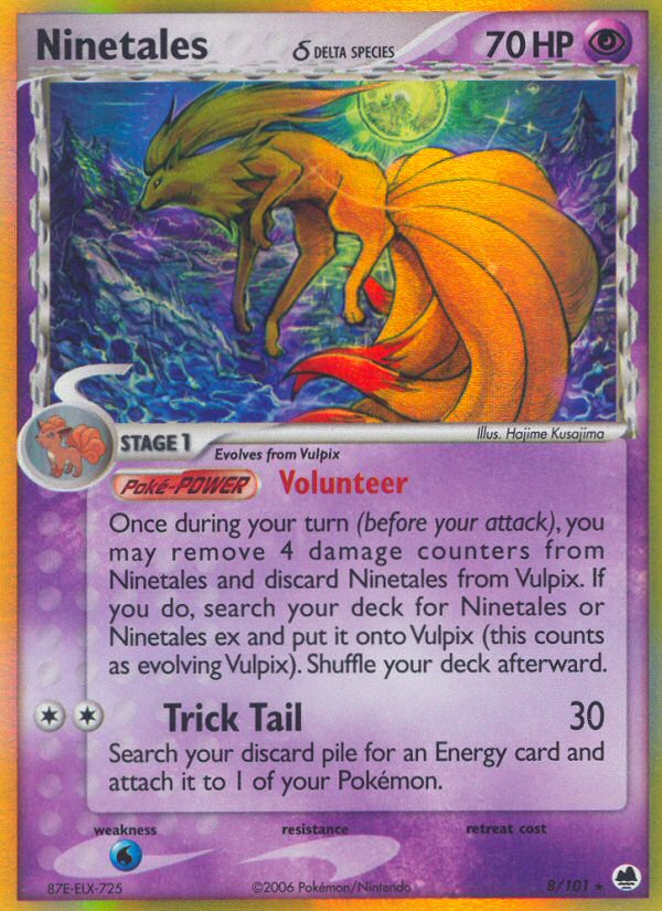 Ninetales (8/101) (Delta Species) [EX: Dragon Frontiers] | Gear Gaming Bentonville