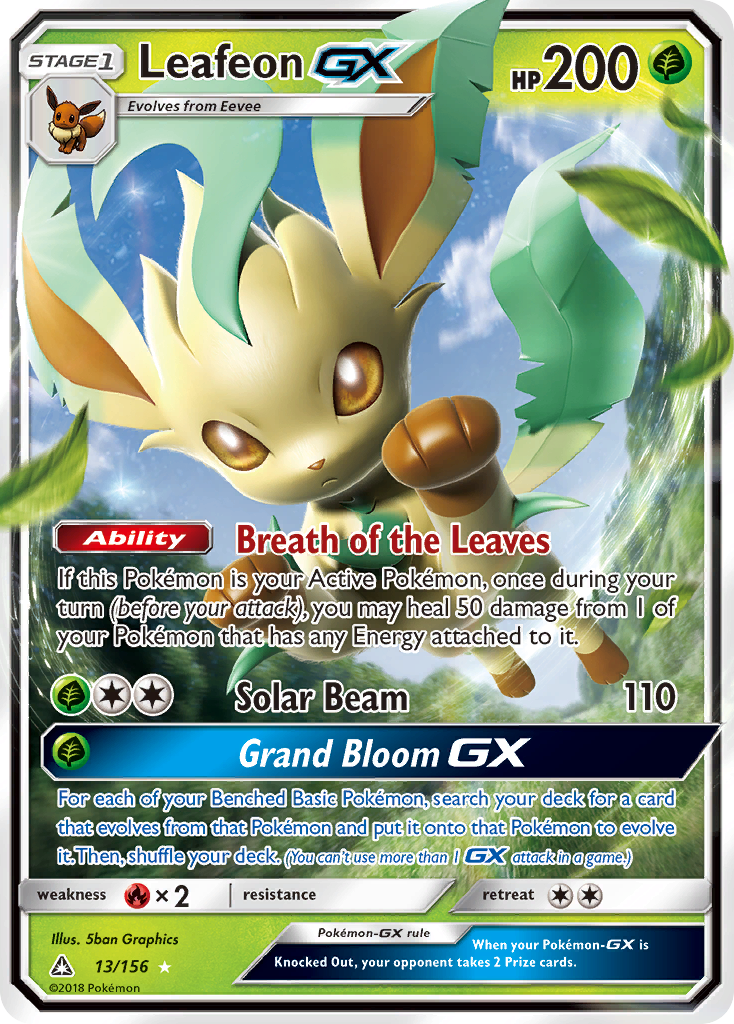 Leafeon GX (13/156) [Sun & Moon: Ultra Prism] | Gear Gaming Bentonville