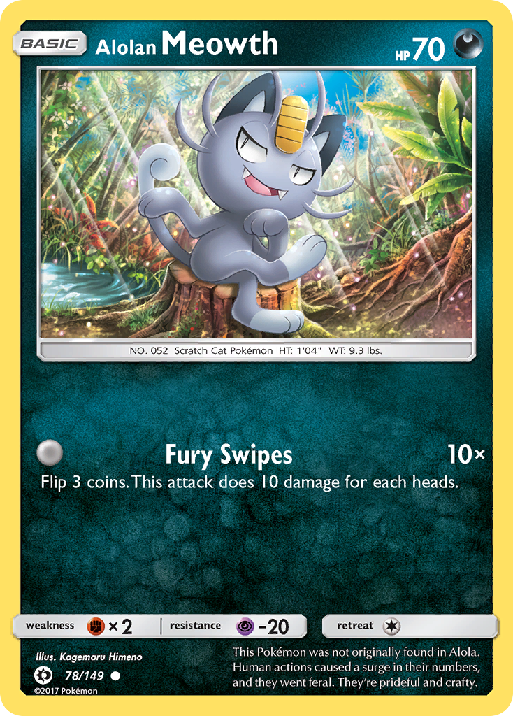 Alolan Meowth (78/149) [Sun & Moon: Base Set] | Gear Gaming Bentonville