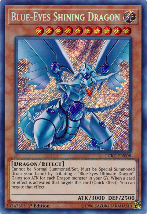 Blue-Eyes Shining Dragon [LCKC-EN008] Secret Rare | Gear Gaming Bentonville