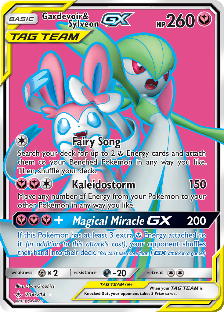 Gardevoir & Sylveon GX (204/214) [Sun & Moon: Unbroken Bonds] | Gear Gaming Bentonville