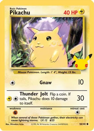 Pikachu (58/102) (25th Anniversary) (Jumbo Card) [Celebrations: 25th Anniversary] | Gear Gaming Bentonville