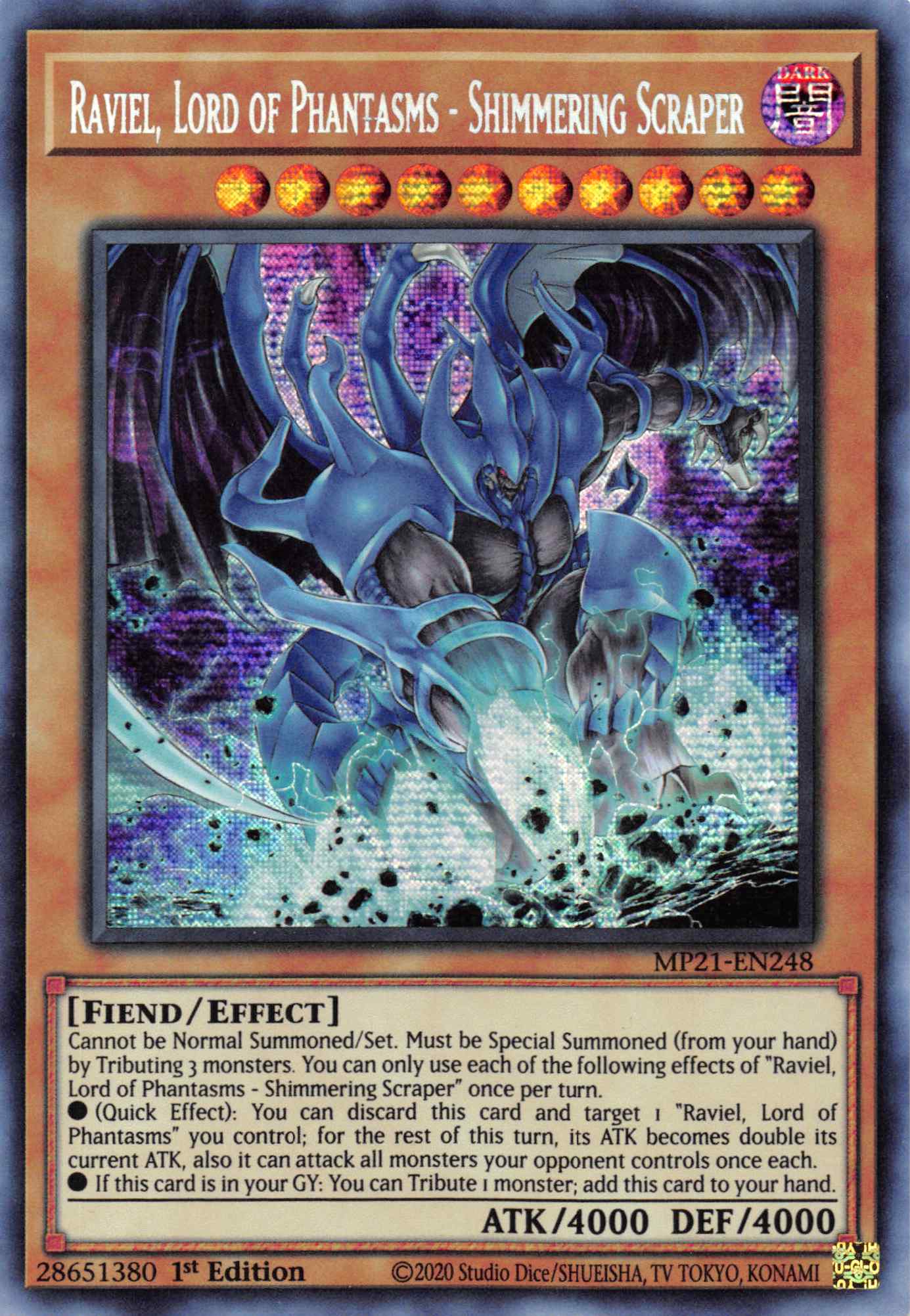Raviel, Lord of Phantasms - Shimmering Scraper [MP21-EN248] Prismatic Secret Rare | Gear Gaming Bentonville