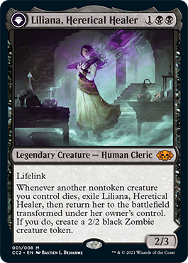 Liliana, Heretical Healer // Liliana, Defiant Necromancer [Commander Collection: Black] | Gear Gaming Bentonville