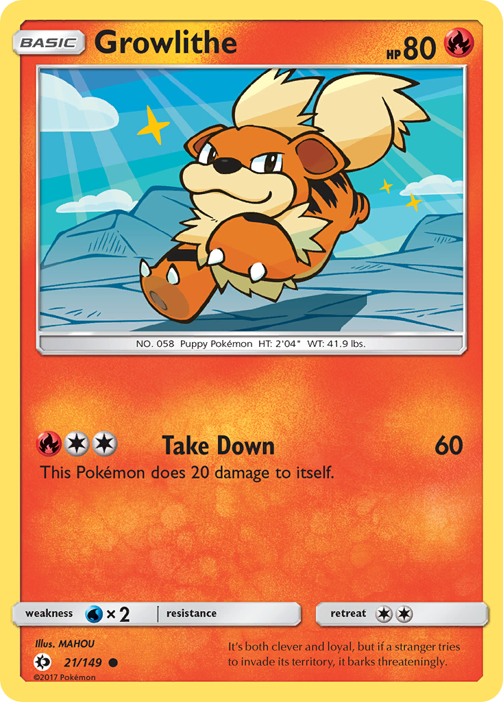 Growlithe (21/149) [Sun & Moon: Base Set] | Gear Gaming Bentonville