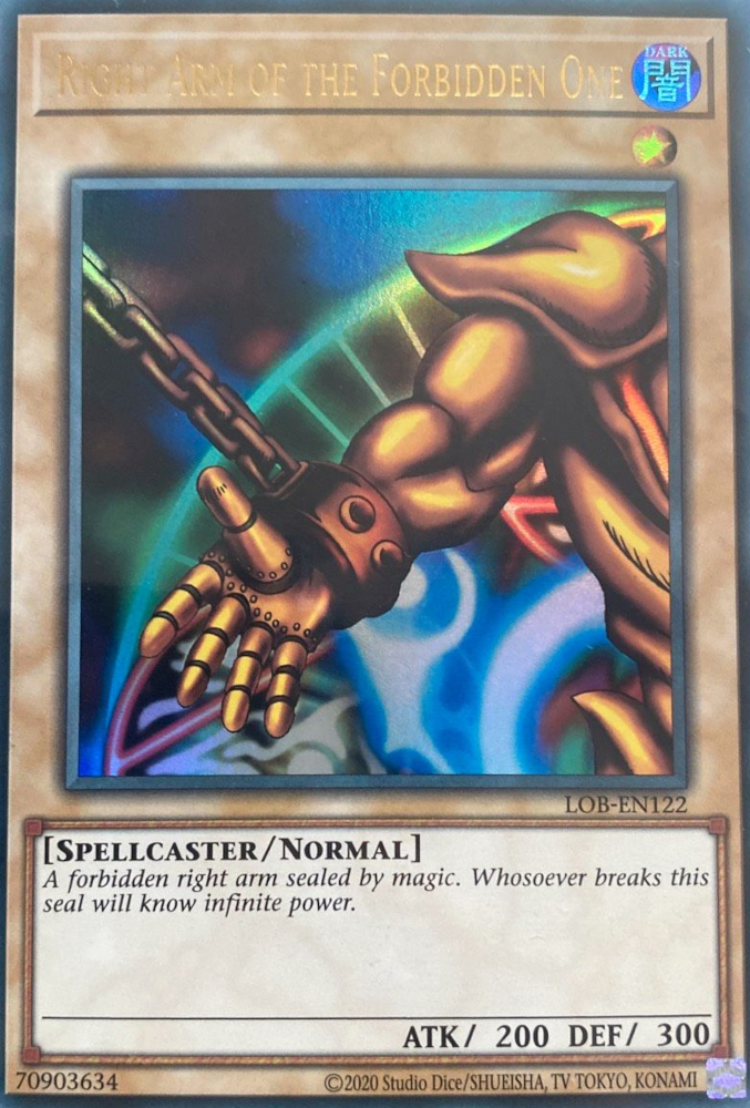 Right Arm of the Forbidden One (25th Anniversary) [LOB-EN122] Ultra Rare | Gear Gaming Bentonville