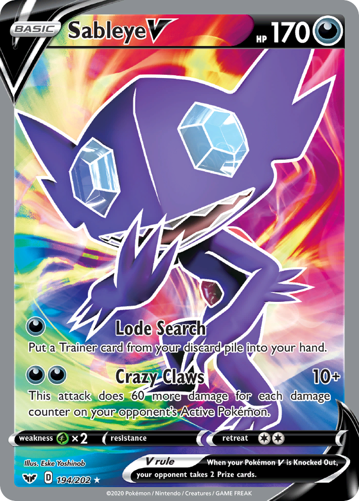 Sableye V (194/202) [Sword & Shield: Base Set] | Gear Gaming Bentonville