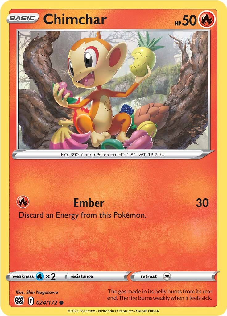 Chimchar (024/172) [Sword & Shield: Brilliant Stars] | Gear Gaming Bentonville