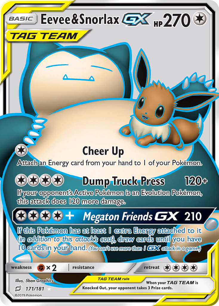 Eevee & Snorlax GX (171/181) [Sun & Moon: Team Up] | Gear Gaming Bentonville