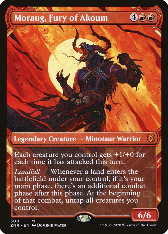 Moraug, Fury of Akoum (Showcase) [Zendikar Rising] | Gear Gaming Bentonville