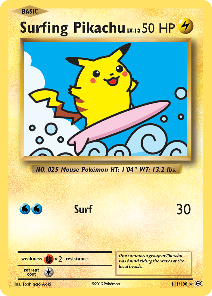 Surfing Pikachu (111/108) [XY: Evolutions] | Gear Gaming Bentonville