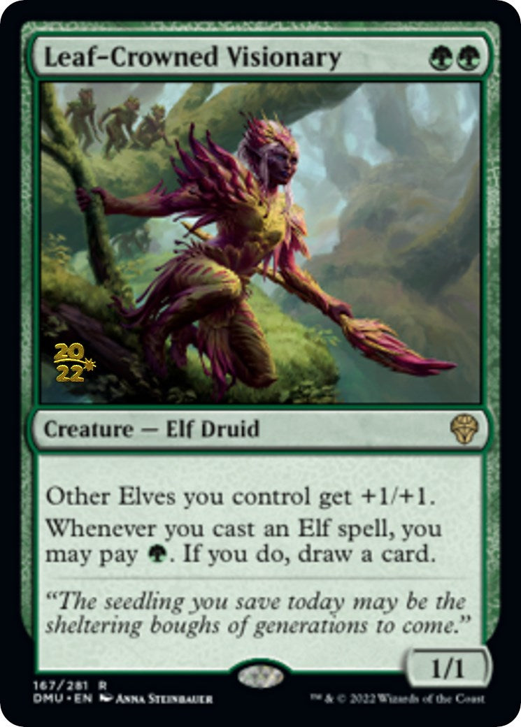 Leaf-Crowned Visionary [Dominaria United Prerelease Promos] | Gear Gaming Bentonville