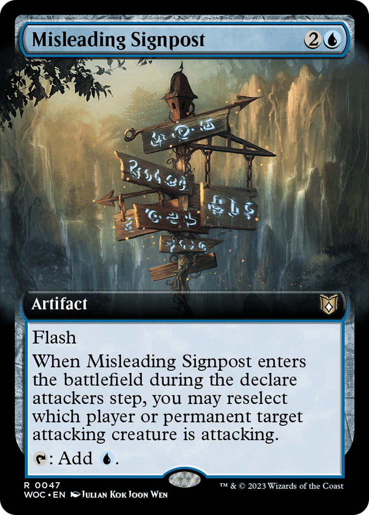 Misleading Signpost (Extended Art) [Wilds of Eldraine Commander] | Gear Gaming Bentonville