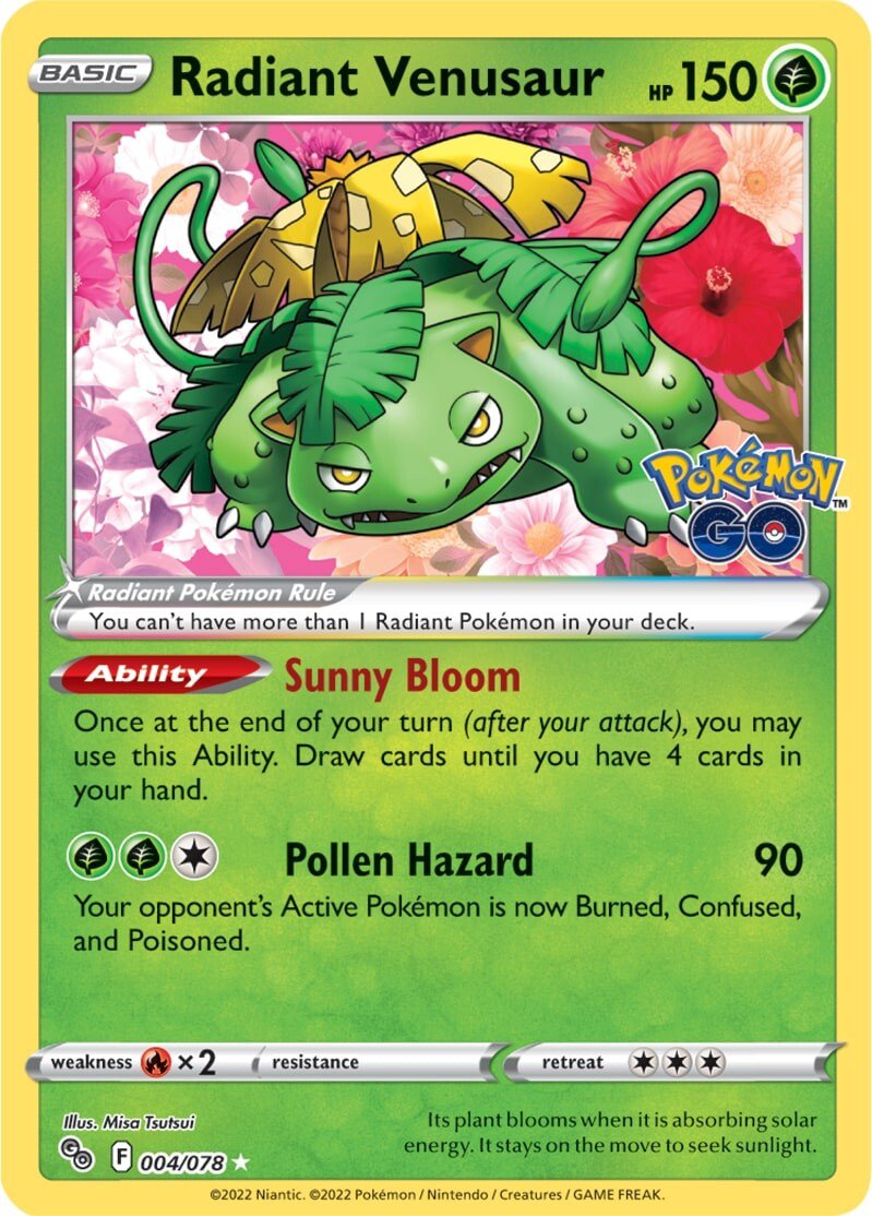 Radiant Venusaur (004/078) [Pokémon GO] | Gear Gaming Bentonville