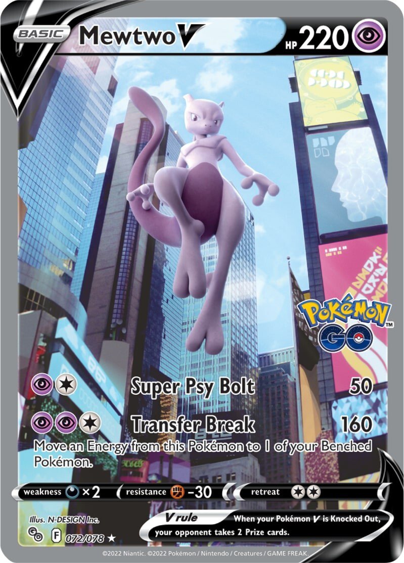 Mewtwo V (072/078) [Pokémon GO] | Gear Gaming Bentonville