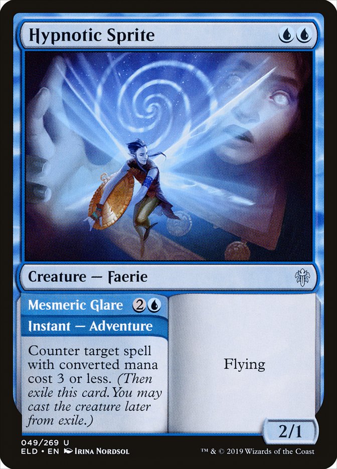 Hypnotic Sprite // Mesmeric Glare [Throne of Eldraine] | Gear Gaming Bentonville