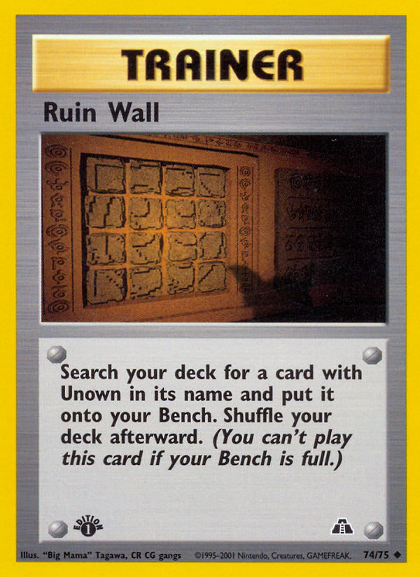 Ruin Wall (74/75) [Neo Discovery 1st Edition] | Gear Gaming Bentonville