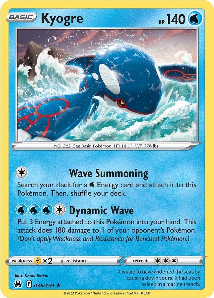 Kyogre (036/159) [Sword & Shield: Crown Zenith] | Gear Gaming Bentonville