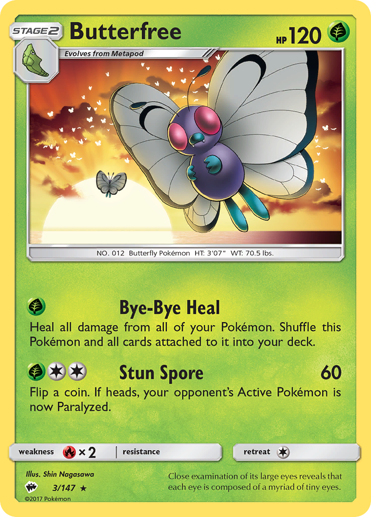 Butterfree (3/147) [Sun & Moon: Burning Shadows] | Gear Gaming Bentonville