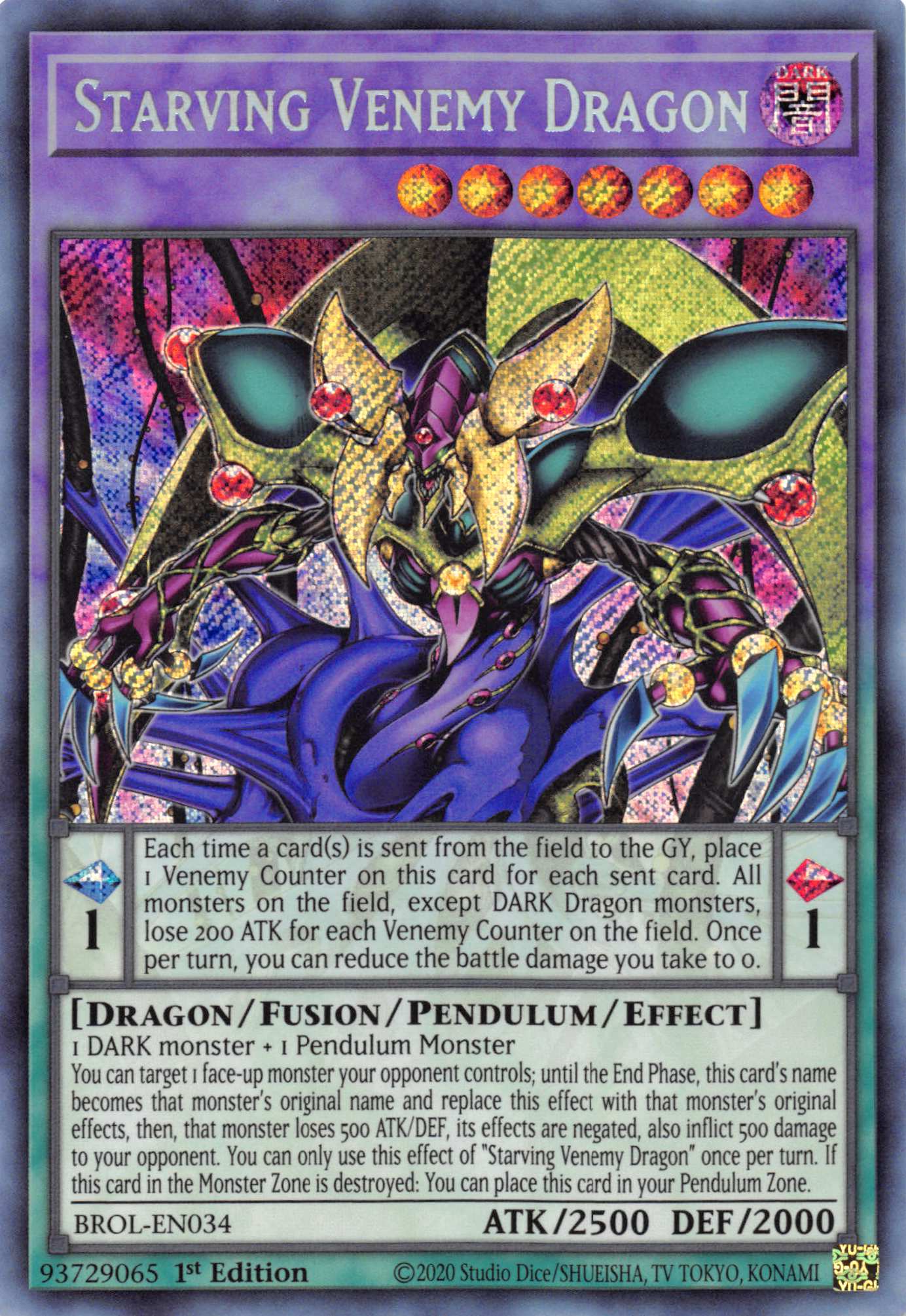 Starving Venemy Dragon [BROL-EN034] Secret Rare | Gear Gaming Bentonville