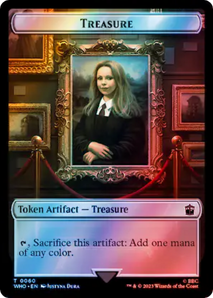 Warrior // Treasure (0060) Double-Sided Token (Surge Foil) [Doctor Who Tokens] | Gear Gaming Bentonville