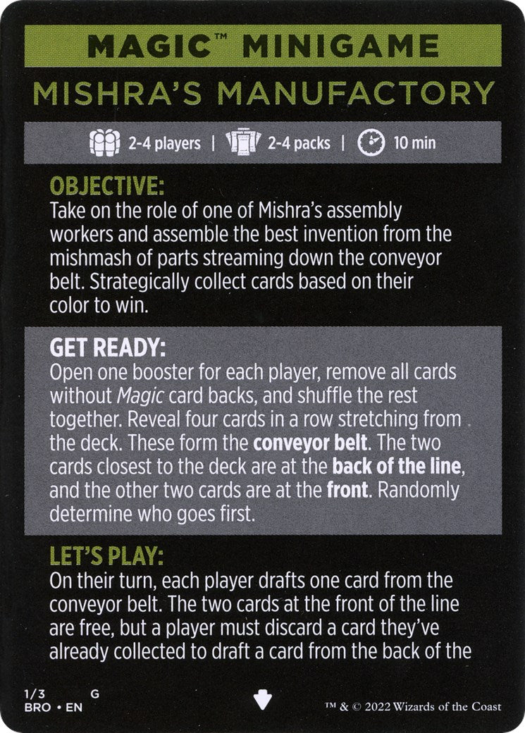 Mishra's Manufactory (Magic Minigame) [The Brothers' War Minigame] | Gear Gaming Bentonville