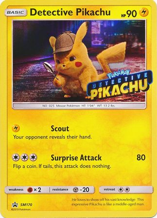 Detective Pikachu (SM170) (Detective Pikachu Stamped) [Sun & Moon: Black Star Promos] | Gear Gaming Bentonville