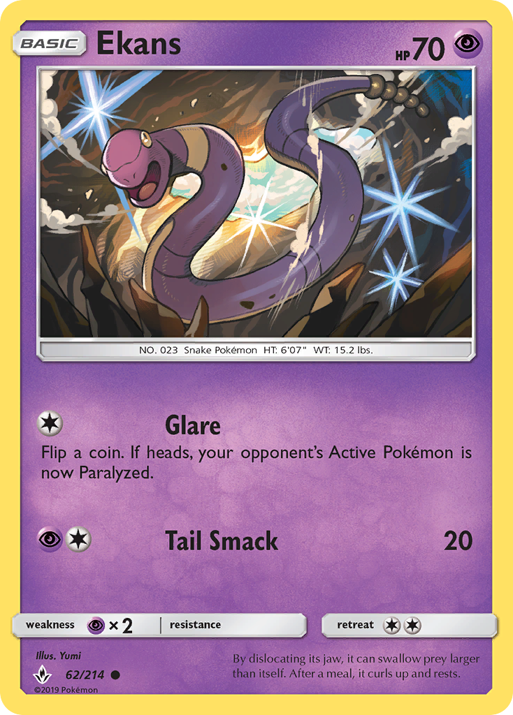 Ekans (62/214) [Sun & Moon: Unbroken Bonds] | Gear Gaming Bentonville