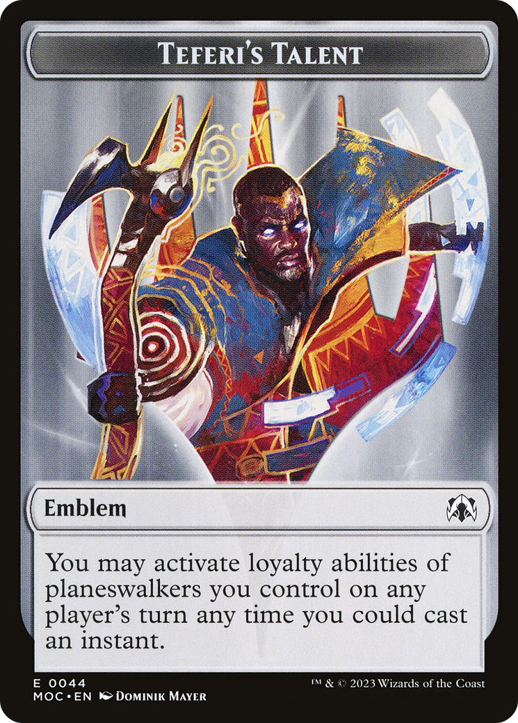 First Mate Ragavan // Teferi's Talent Emblem Double-Sided Token [March of the Machine Commander Tokens] | Gear Gaming Bentonville