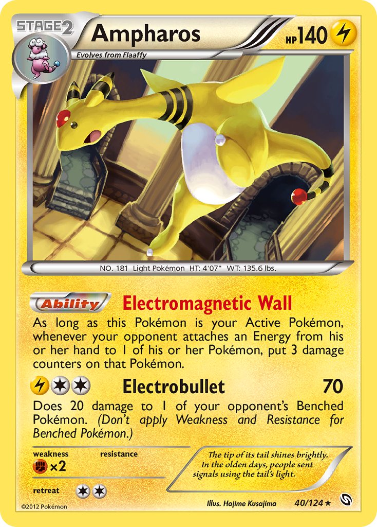 Ampharos (40/124) (Cosmos Holo) (Blister Exclusive) [Black & White: Dragons Exalted] | Gear Gaming Bentonville