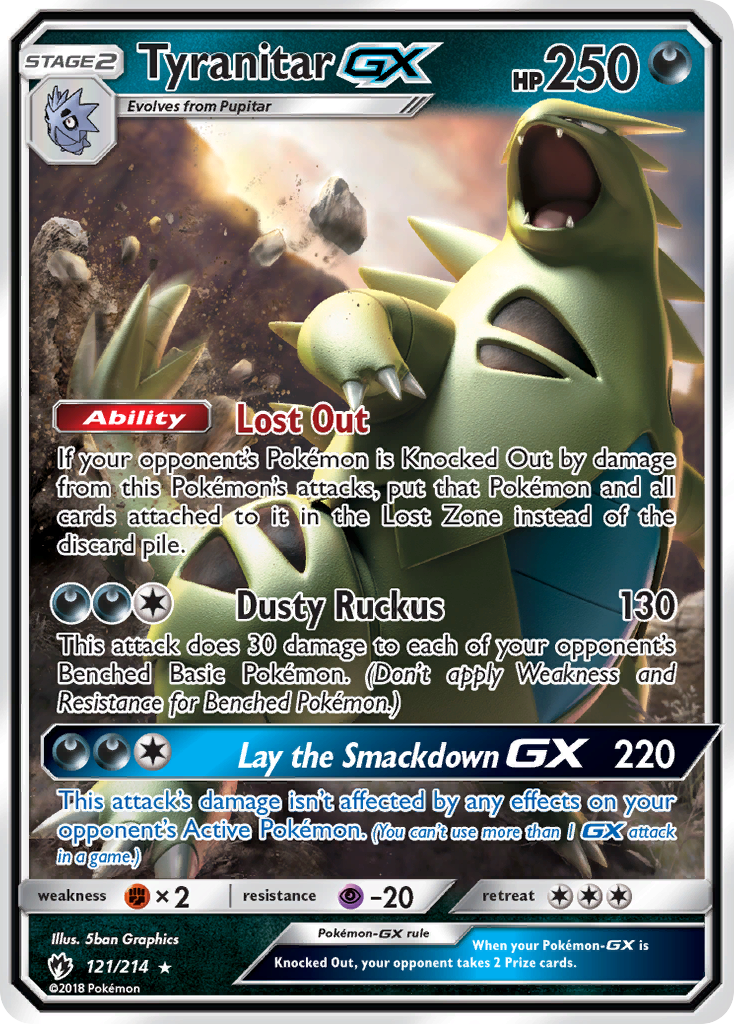 Tyranitar GX (121/214) [Sun & Moon: Lost Thunder] | Gear Gaming Bentonville