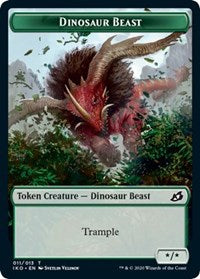 Dinosaur Beast // Human Soldier (003) Double-sided Token [Ikoria: Lair of Behemoths Tokens] | Gear Gaming Bentonville