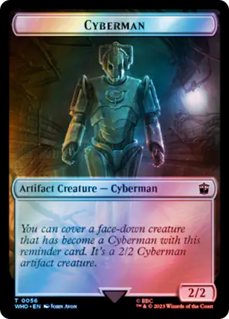 Soldier // Cyberman Double-Sided Token (Surge Foil) [Doctor Who Tokens] | Gear Gaming Bentonville