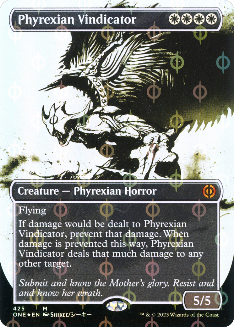 Phyrexian Vindicator (Borderless Ichor Step-and-Compleat Foil) [Phyrexia: All Will Be One] | Gear Gaming Bentonville