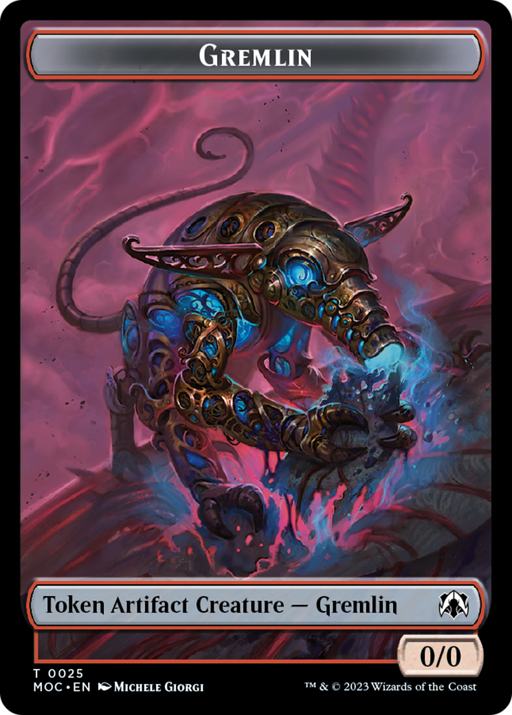 Treasure // Gremlin Double-Sided Token [March of the Machine Commander Tokens] | Gear Gaming Bentonville