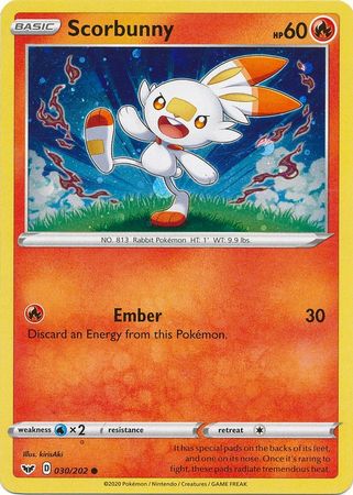 Scorbunny (030/202) (Cosmos Holo) [Sword & Shield: Base Set] | Gear Gaming Bentonville