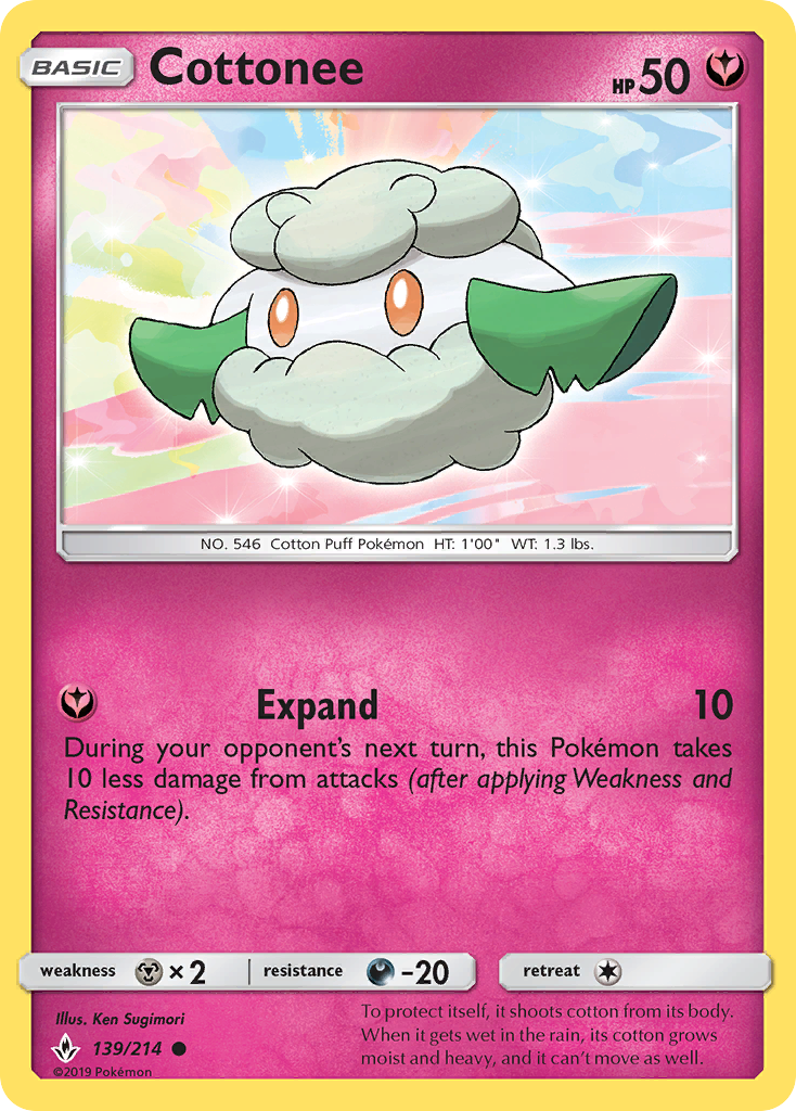 Cottonee (139/214) [Sun & Moon: Unbroken Bonds] | Gear Gaming Bentonville