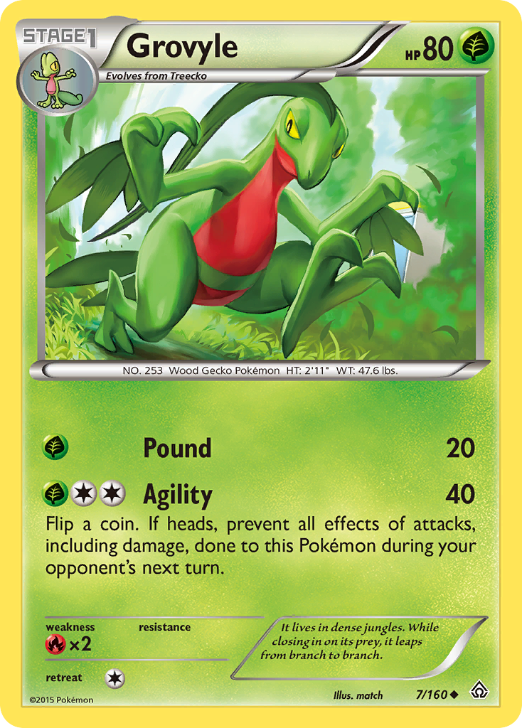 Grovyle (7/160) [XY: Primal Clash] | Gear Gaming Bentonville