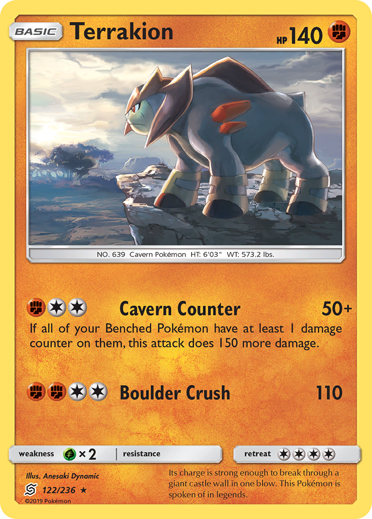 Terrakion (122/236) [Sun & Moon: Unified Minds] | Gear Gaming Bentonville