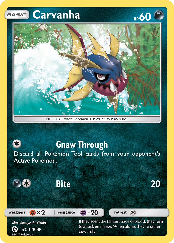 Carvanha (81/149) [Sun & Moon: Base Set] | Gear Gaming Bentonville