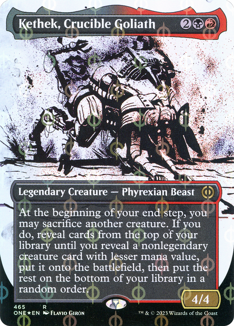 Kethek, Crucible Goliath (Borderless Ichor Step-and-Compleat Foil) [Phyrexia: All Will Be One] | Gear Gaming Bentonville