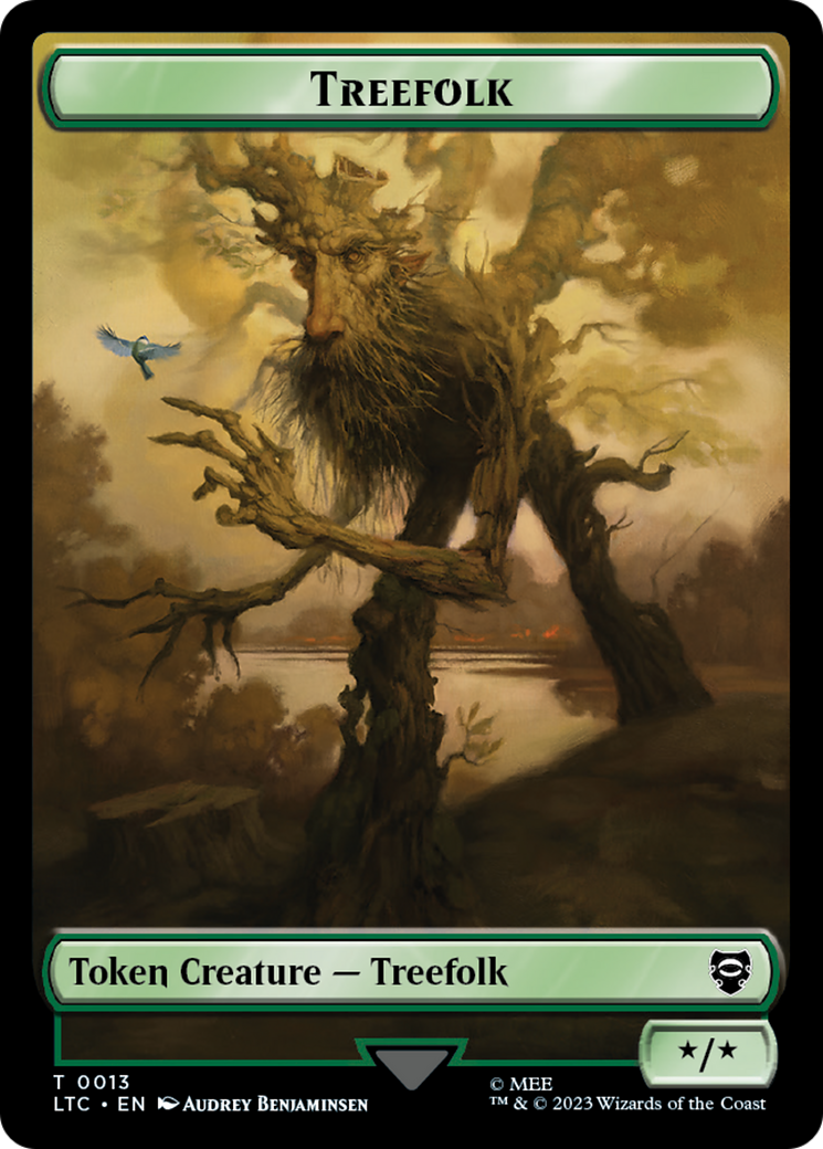 Beast // Treefolk Double Sided Token [The Lord of the Rings: Tales of Middle-Earth Commander Tokens] | Gear Gaming Bentonville