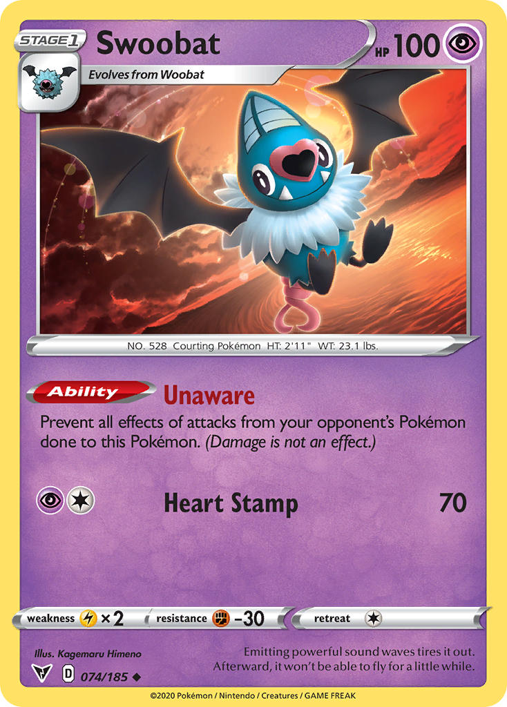 Swoobat (074/185) [Sword & Shield: Vivid Voltage] | Gear Gaming Bentonville