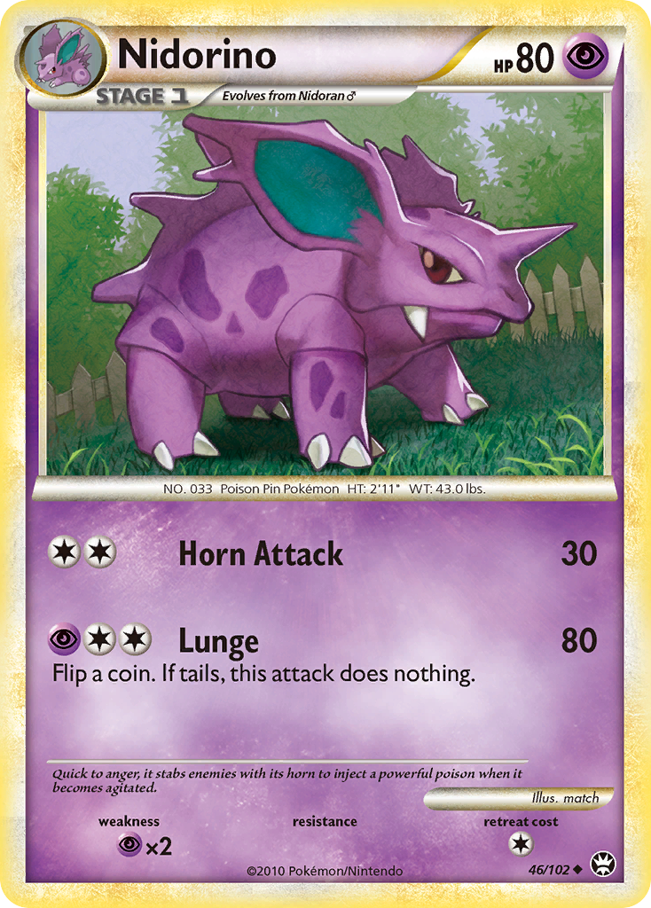 Nidorino (46/102) [HeartGold & SoulSilver: Triumphant] | Gear Gaming Bentonville