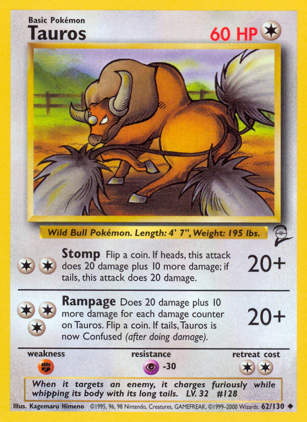 Tauros (62/130) [Base Set 2] | Gear Gaming Bentonville