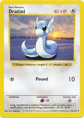 Dratini (26/102) [Base Set Shadowless Unlimited] | Gear Gaming Bentonville